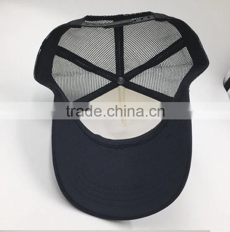 Promotional rubber print 5 panel trucker cap
