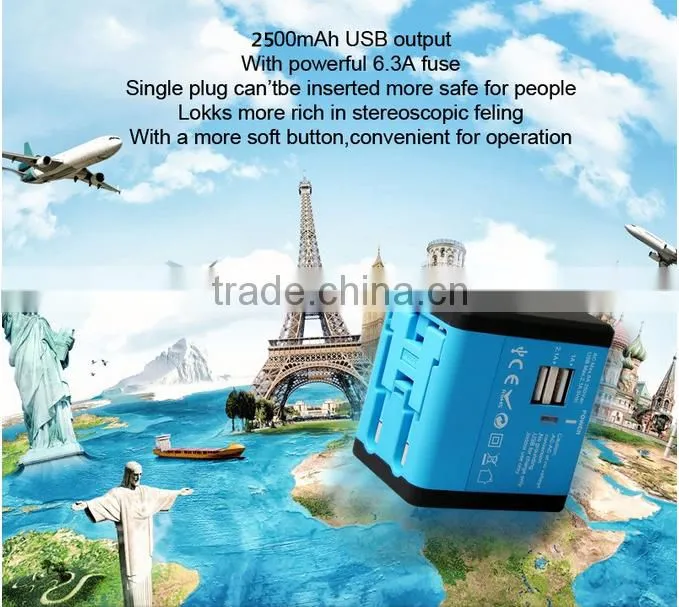 Promotional International power travel adaptor with usb port Electric travel adapter