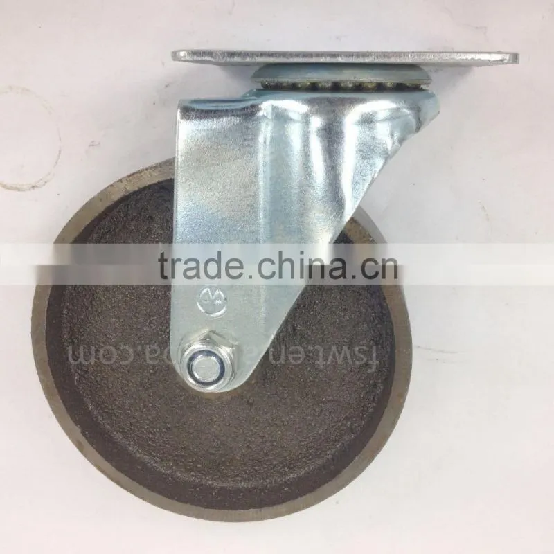Good Quality Medium Duty Cast Iron Metal Fixed Caster Wheels