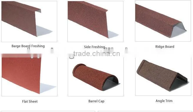 Beautiful Stone coated metal roof tile-light weight roofing materials for oversea market