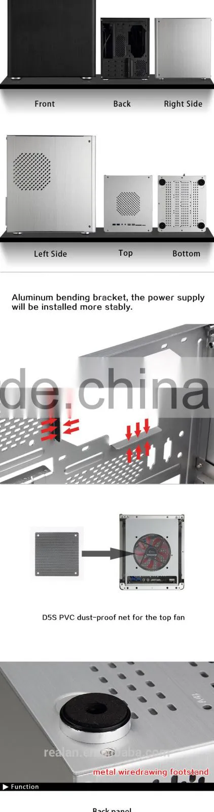 hot wholesale atx case dimension