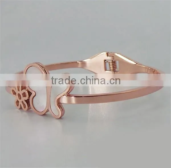 2016 summer elegant bracelet women stainless steel butterfly bangle with rose gold wedding jewelry