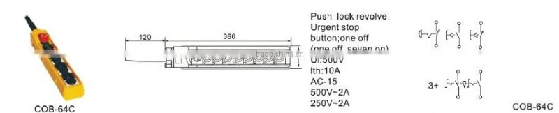 Water-proof High quality crane button switch