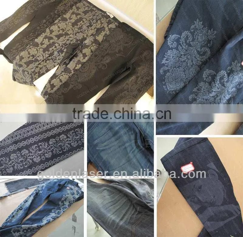 Laser Marking on Jeans / Galvo Laser Engraving Machine for Denim