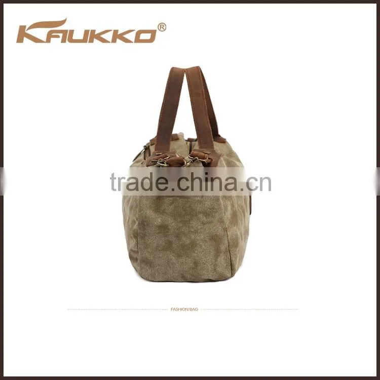 fashion ladies waxed canvas tote bag with cheap price