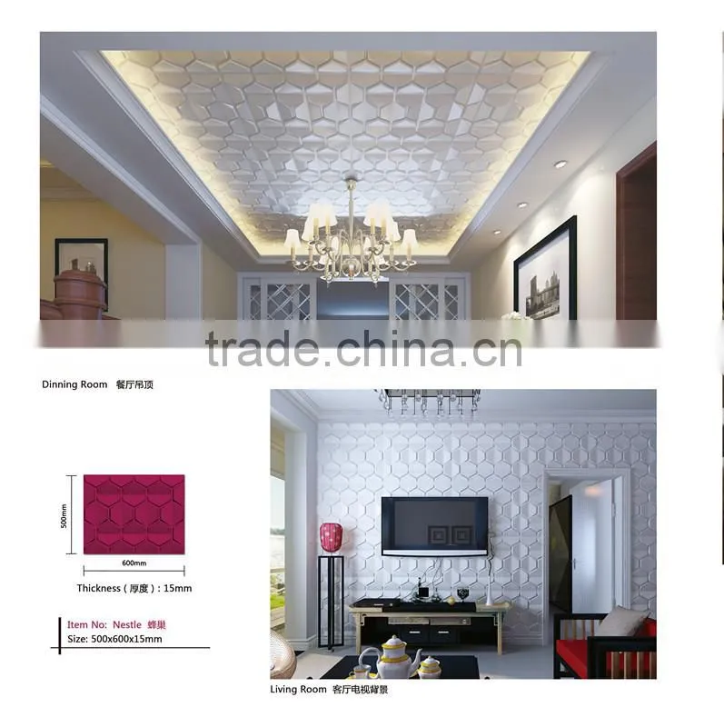 Hot selling china home decor wholesale environmental 3d polyurethane ceiling tile