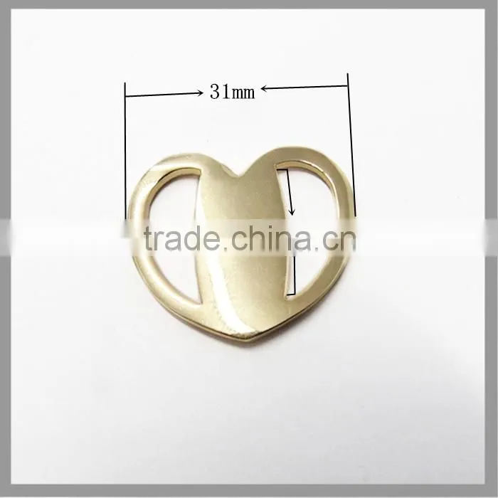 Heart Shape Light Gold Color Metal Belt Buckle