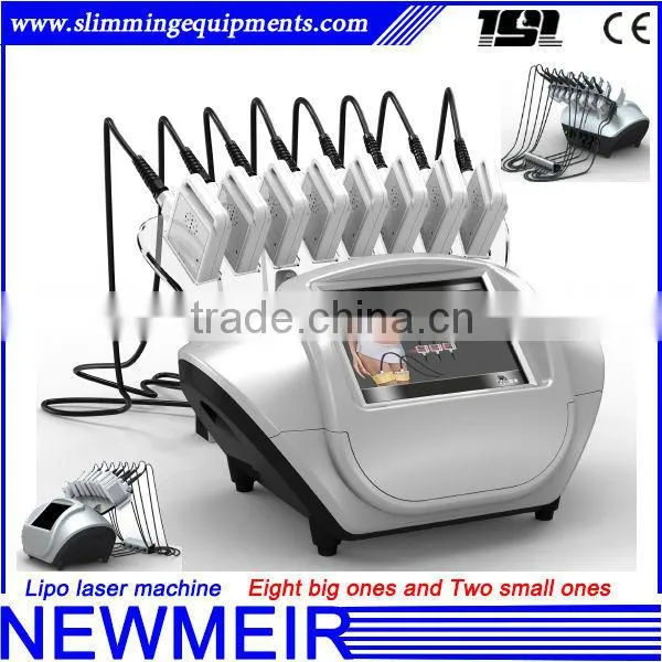 8 big pads and 2 small pads laser treatment lipo fat reducing machine