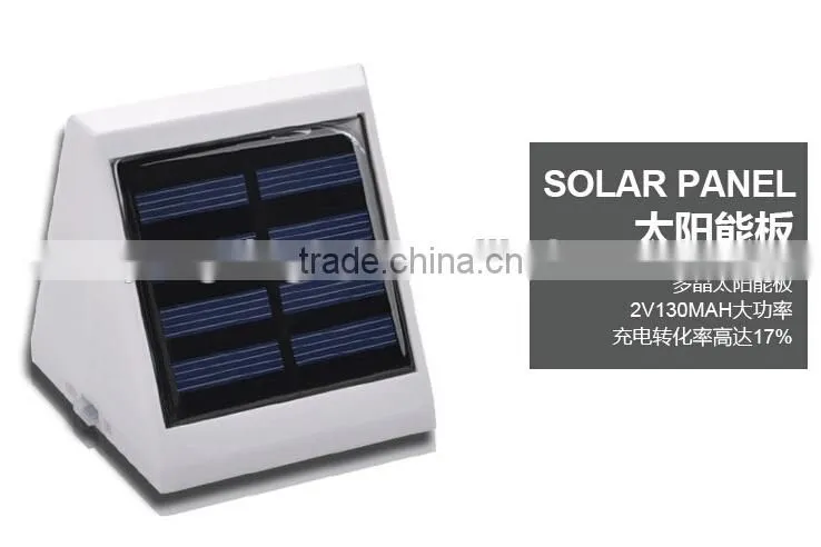 Solar Power Panel 4 LED Fence Gutter Light Outdoor Garden Wall Lobby Pathway Lamp Cold White