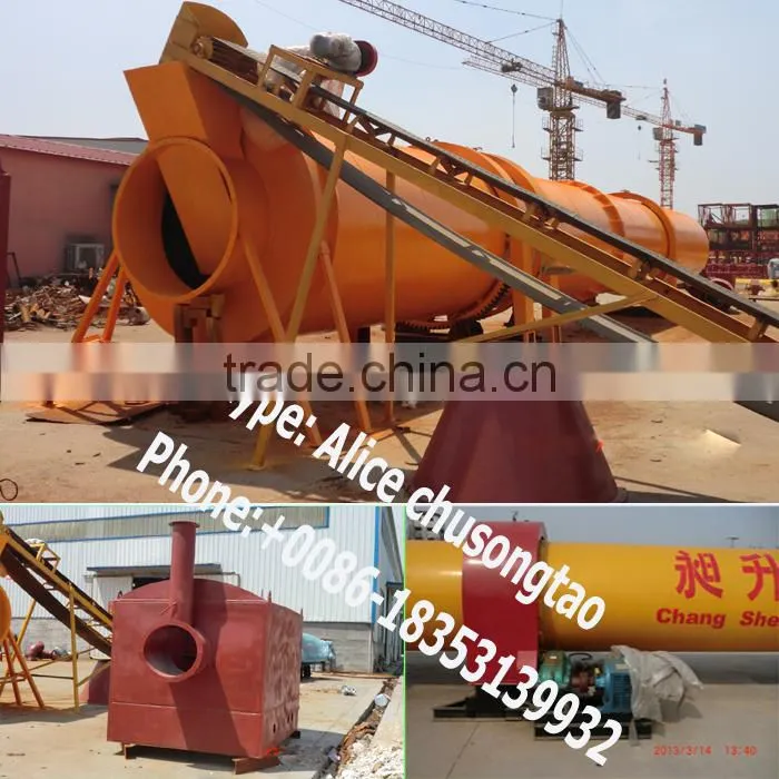 Rotary drum wood shaving dryer for wood pellet production line