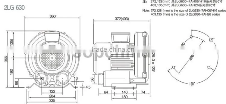 die casting aluminum centrifufal blower and high pressure ring blower Roots blower for Automatic boxing machine