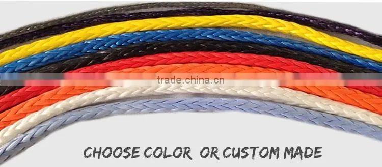 Jinli uhmwpe synthetic rope replaced wire winch rope 12000lbs winch use in off-road winch atv winch,warn winch