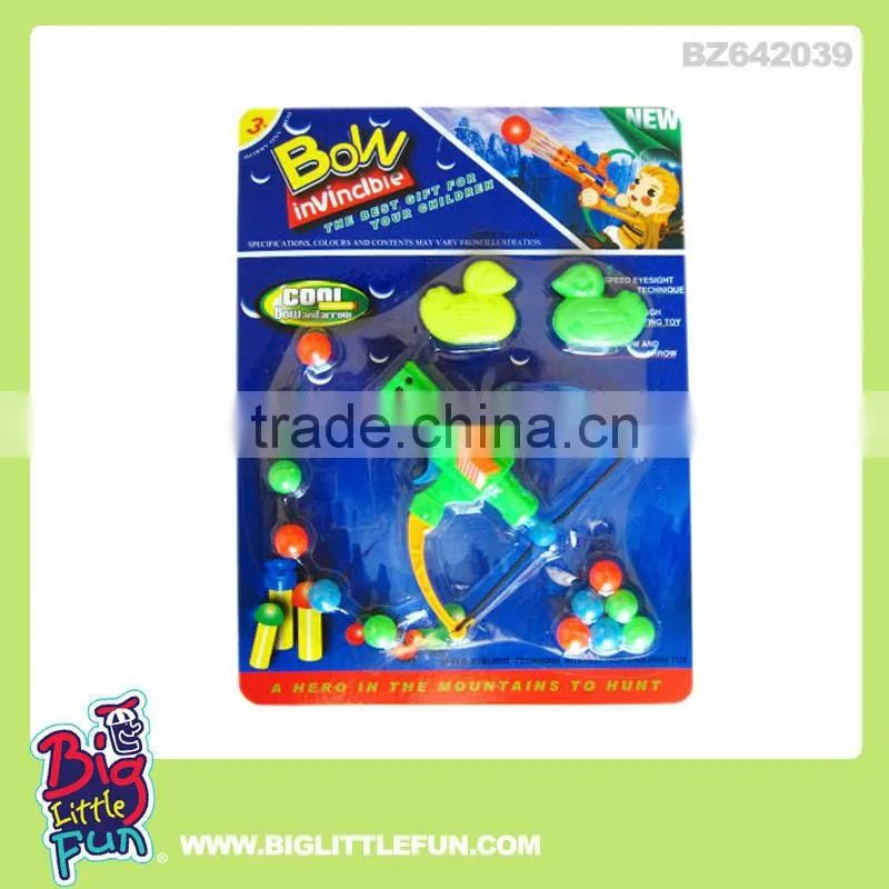 EVA soft bullet pingpong ball shooting bow arrow gun toy