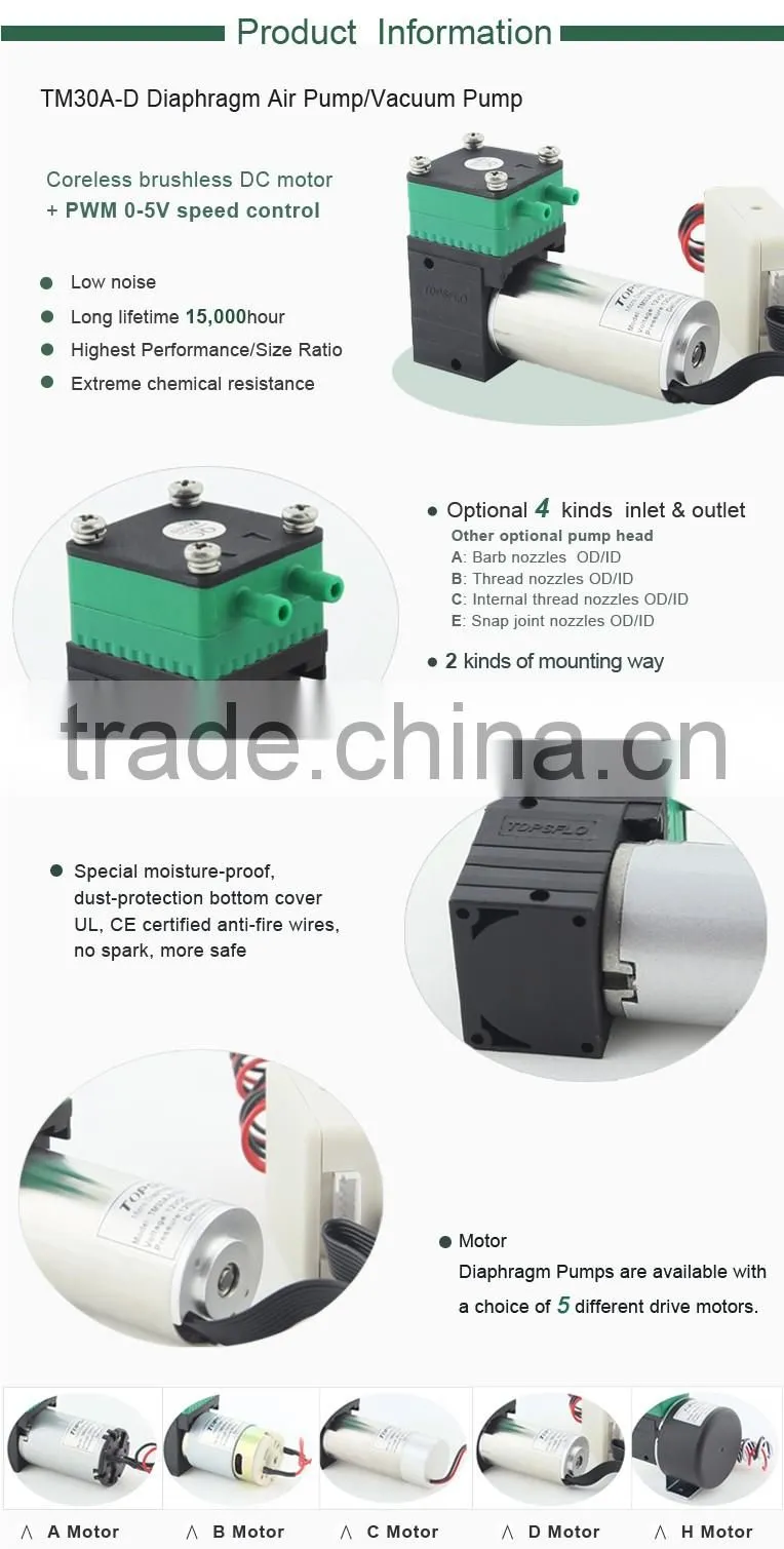 dc diaphragm vacuum pump 6v 12v 24v, diaphragm Air pump 12v