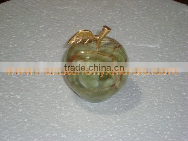 Most Amazing WHOLESALE 2017 NATURAL STONE ONYX APPLE WITH BRASS LEAF HANDICRAFTS