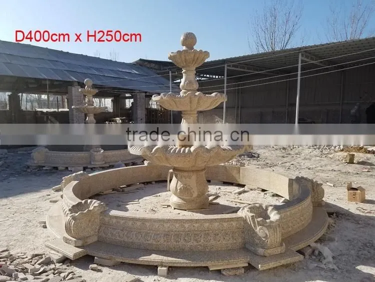 Stone garden products cheap yellow granite 3 tier water fountains