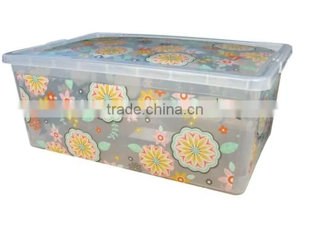Clear plastic shoe storage box