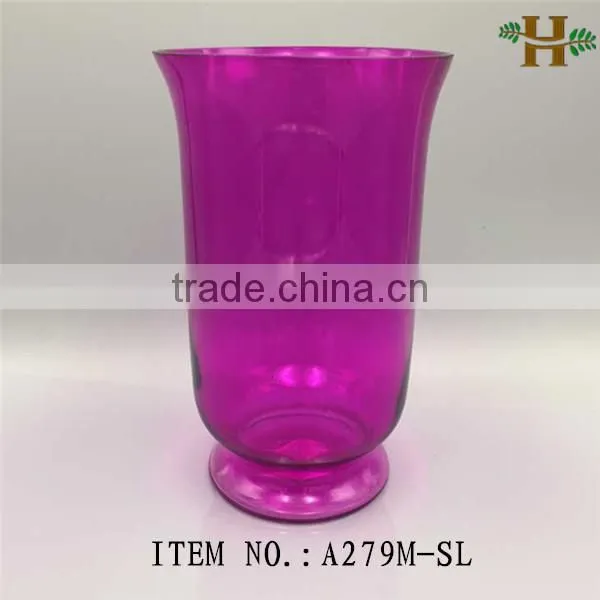 stained handblown glass flower vase for decoration