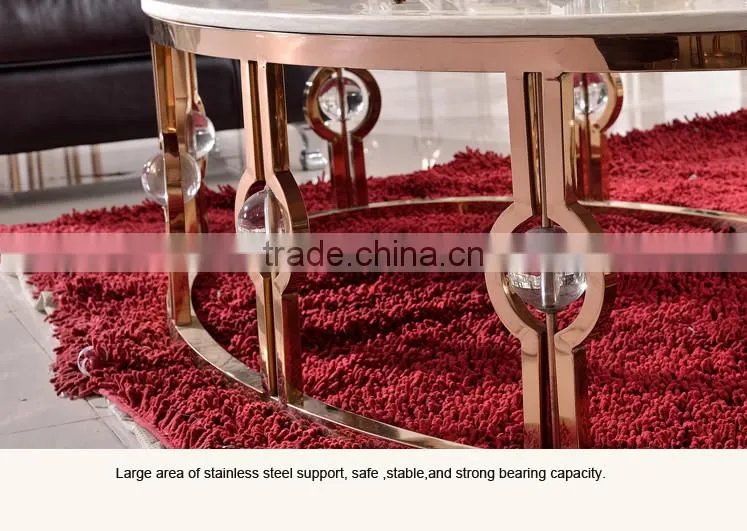 C366-1 stainless steel marble coffee table