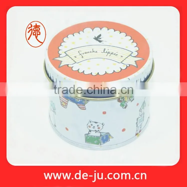 Pink flat cover small size deep empty printed tin box