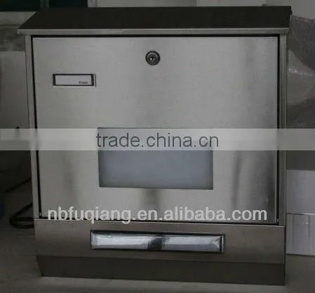 FQ-200 Stainless steel house numbers mailbox with solar power light led solar letterbox solar address numbers maibox