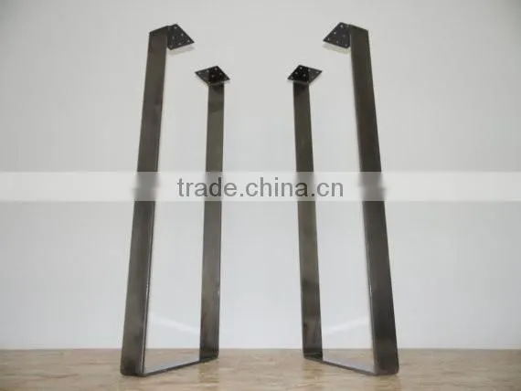 40 inch iron black matt coated flat steel bar table leg