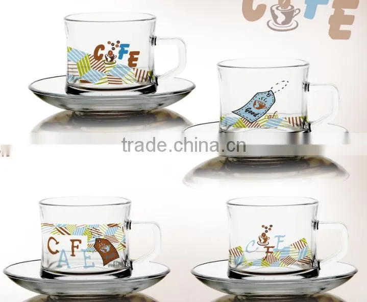 4oz 6oz 8oz Caffe Latte Espresso Cappuccino glass mug set