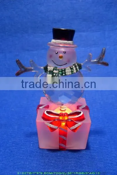 LED color changing animated acrylic snowman