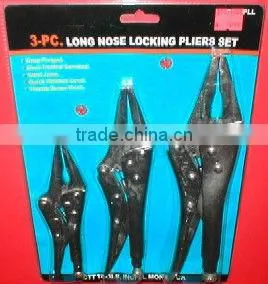 3 Piece Long Nose Lock Grip Plier Set
