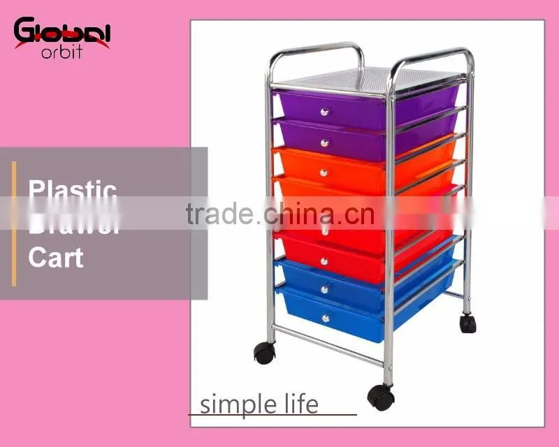 10 Tier Metal Wagon Organizer Cart Storage Plastic Drawer Cart Trolley