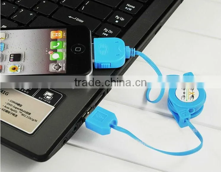 For Phone4 4S retractable usb USB Charging Cable Charger line