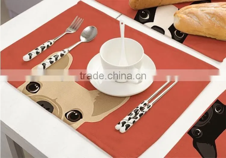 Animal Printing Table Dinner Napkin Linen Cotton Folding Design For Home Restuarant Decoration Pieces