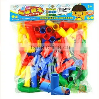 Intubate colorful building blocks bottled plastic pipe type blocks educational toys