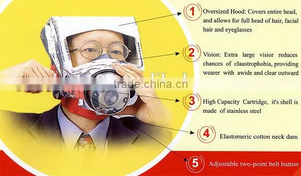 2016 New Low Price Wholesale XHZLC40 60 TZL30 emergency fire mask MANUFACTURER