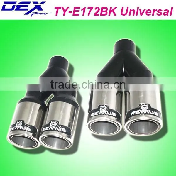 high quality auto part stainless steel 304 and carbon fiber universal double exhaust tip