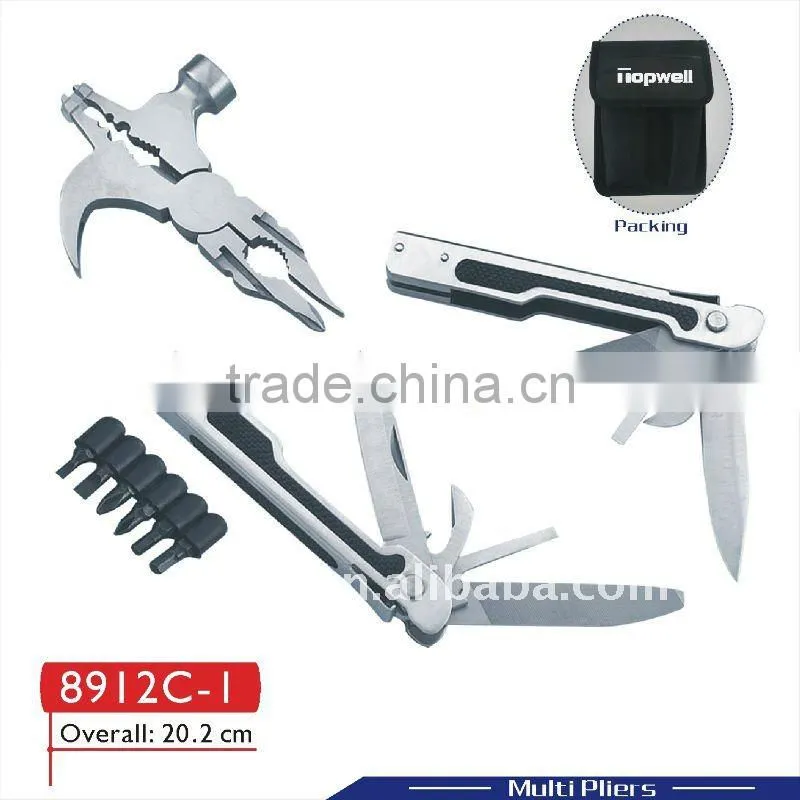 Promotion hardware mini multi function pocket hand tool hammers with axe 8912C