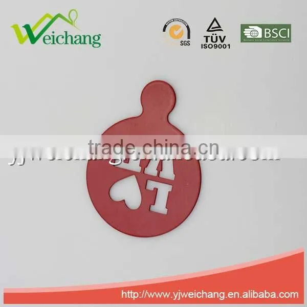 WCTS408 Durable 18/0 powder coating Cappuccino Coffee Art Template coffee stencils Love heart shape coffee stencil, food grade