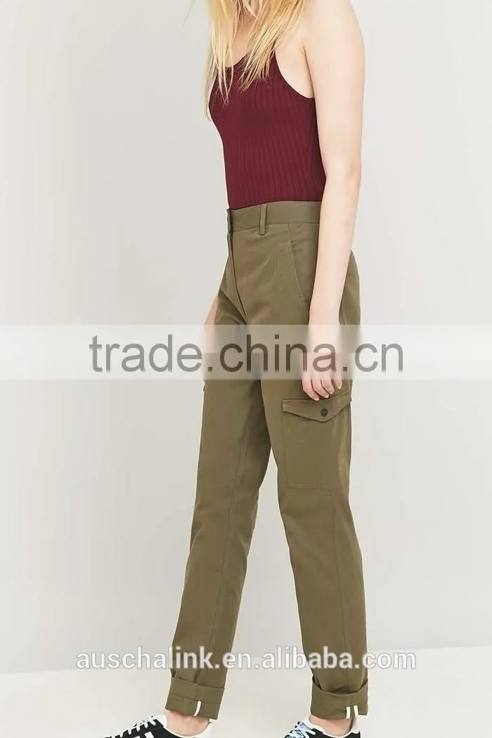 new arrival custom lady popular khaki funny cargo trousers