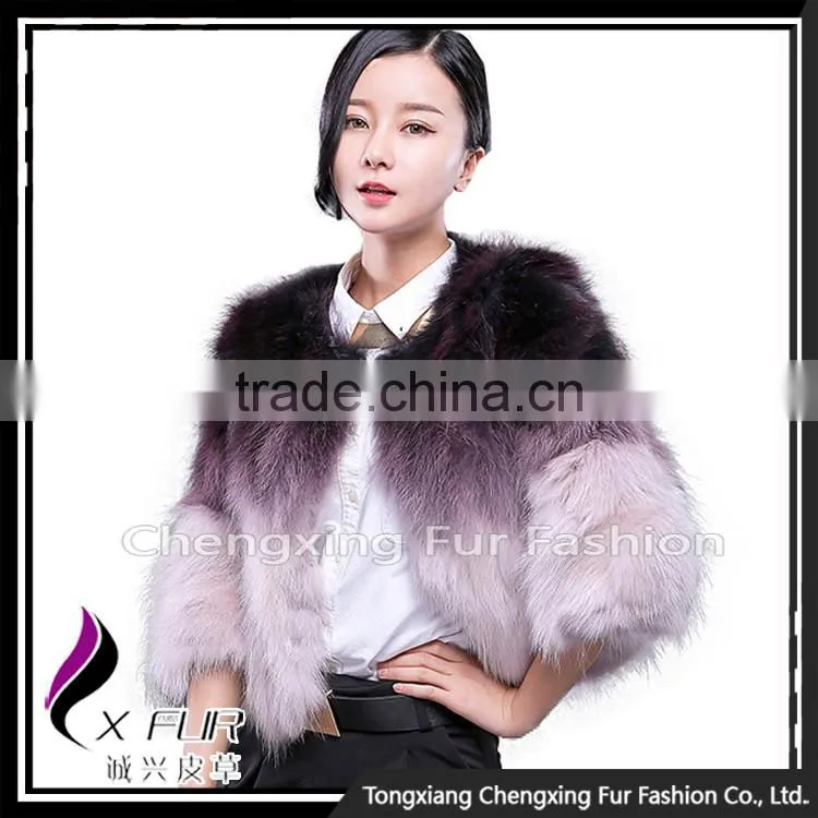 CX-G-A-01C China Manufacturer Dyed Women Raccoon Fur Jacket