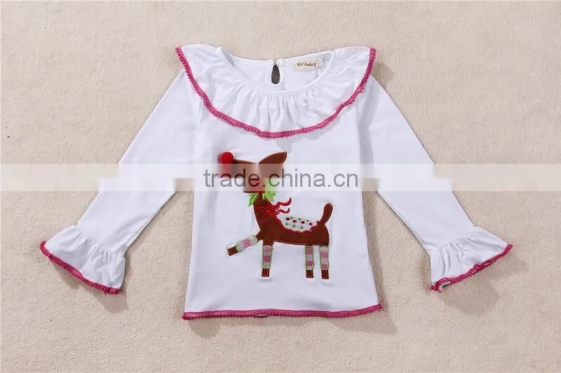 Factory Supply Christmas Outfit Boutique Hot Sale Santa Ride Applique Girl Outfit