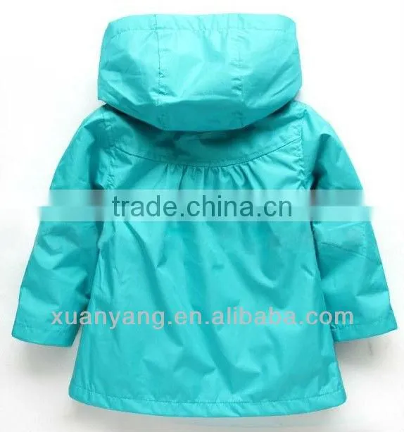 New 2015 Topolino girls coats and jackets trench coat for girl hood kids trench coat pattern spring girl's jacket blue