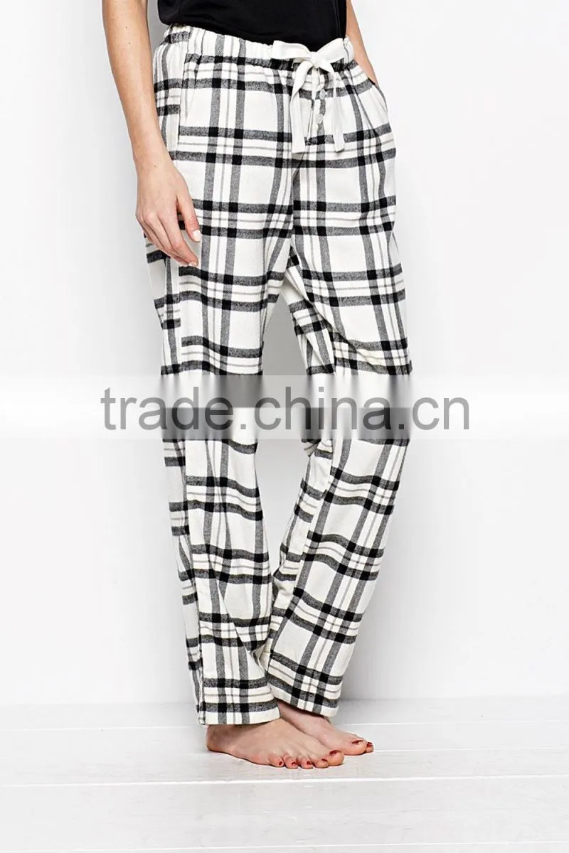 Checked loung pants sleepwear for women
