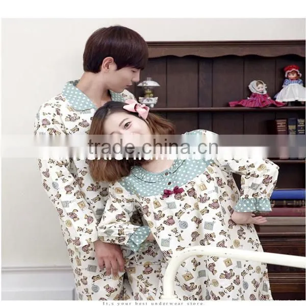 Custom Multi-styles Comfortable lover sleepwear Printed Casual Couple Pajamas