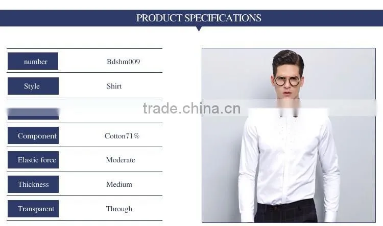 Top Quality White Dress Shirts Men Slim Fit