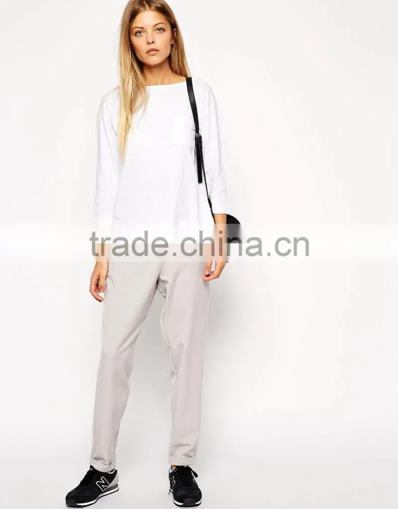 Top with Long Sleeves and Pocket