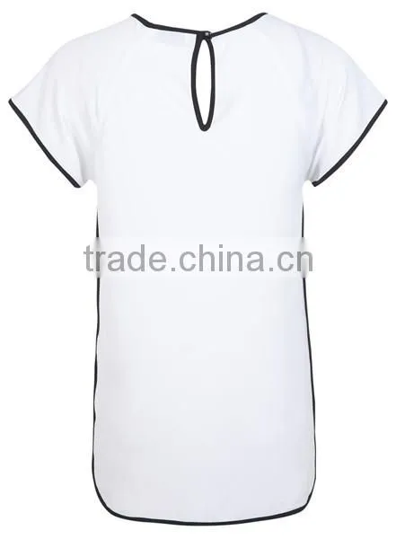 Sporty Loose Short Sleeves Design Fashion Plain White T Shirts