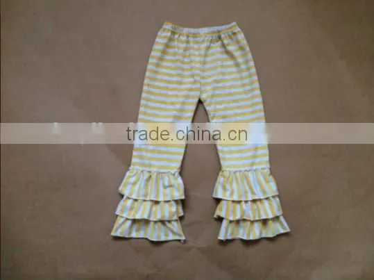 sweet girls stripe ruffle leggings comfy and beautiful with long bell pants girls capri pants kids pants