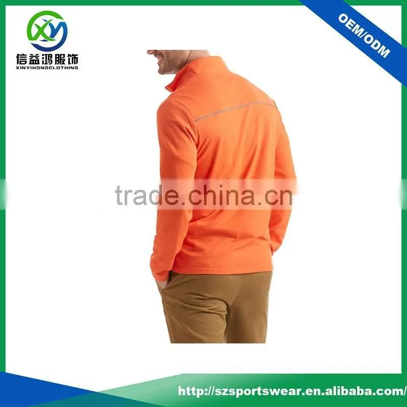 Popular design high quality orange color polyester breathable sports wear pullover hoodie for men