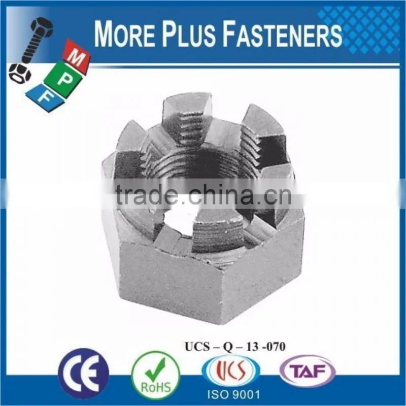 Made in Taiwan Fine Thread Stainless Steel Grizzly Claw Brass Fine Thread Zinc Castle Nut
