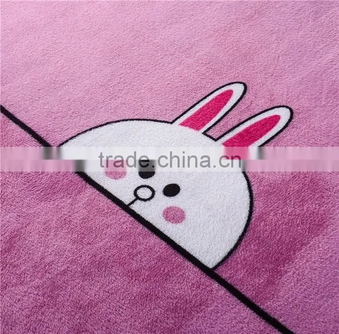 2017 NEW LOVELY CARTOON RABBIT FLANNEL 4PCS BEDDING SET